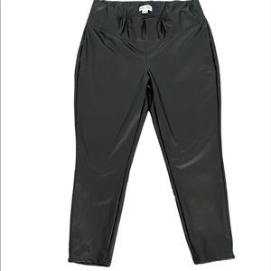 First Kick Black Leather Maternity Pants XL